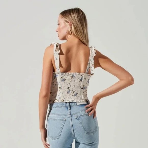 ASTR Tie Strap Floral Cami Sz. L - Picture 5 of 9